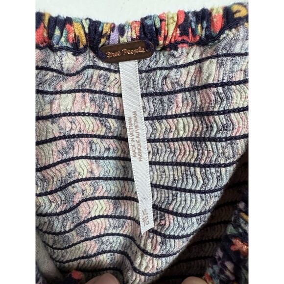 Free People Show Me Love Linen Blend Romper Size XL Off The Shoulder Floral - Picture 7 of 11